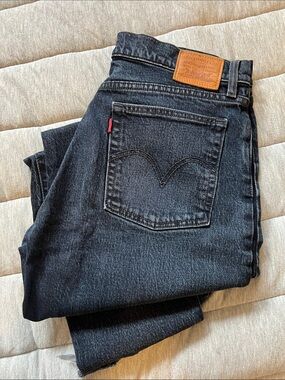 Levi's Men's Dark Black Straight Jeans